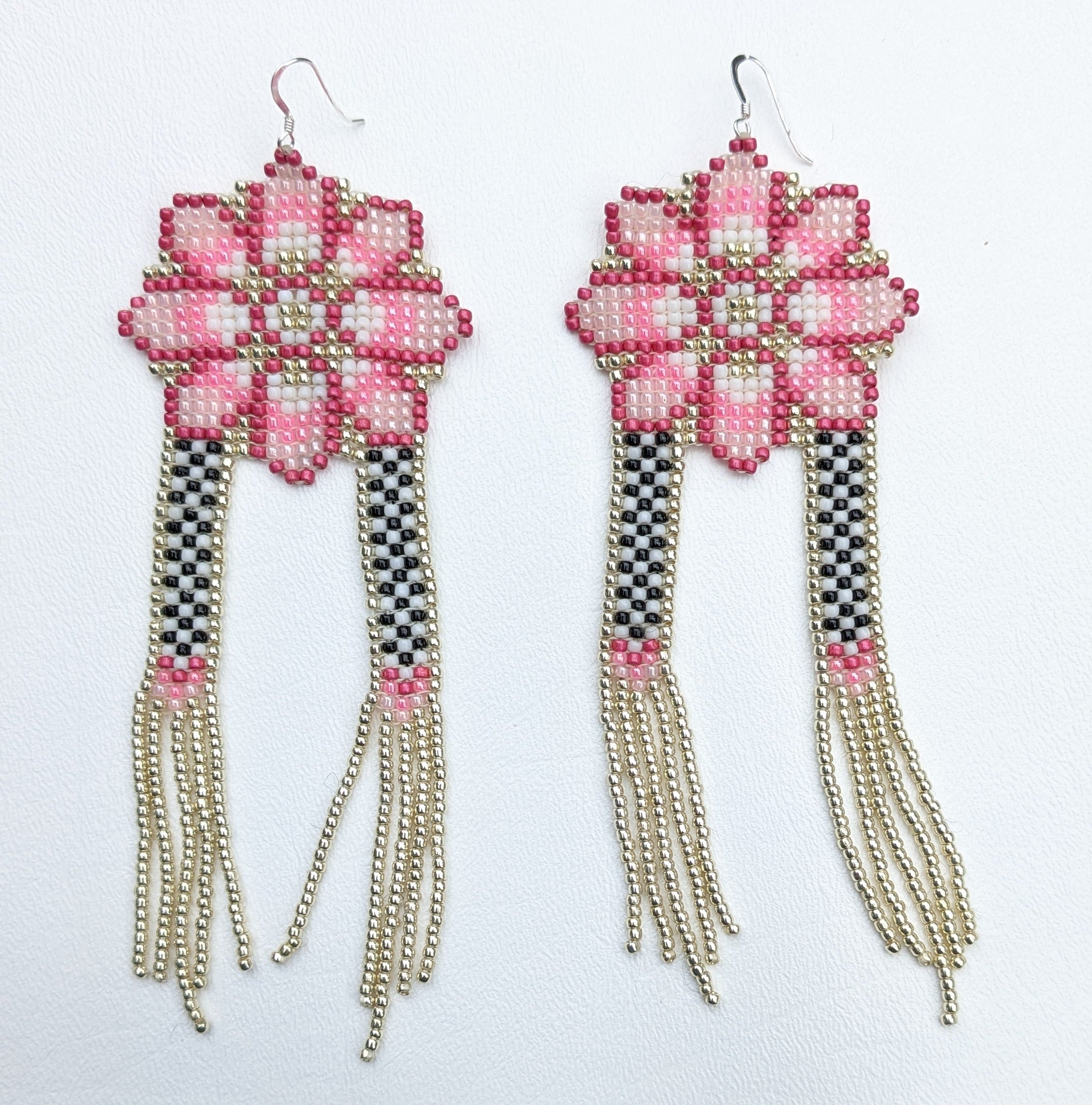 Pink Fireworks Flower Earrings